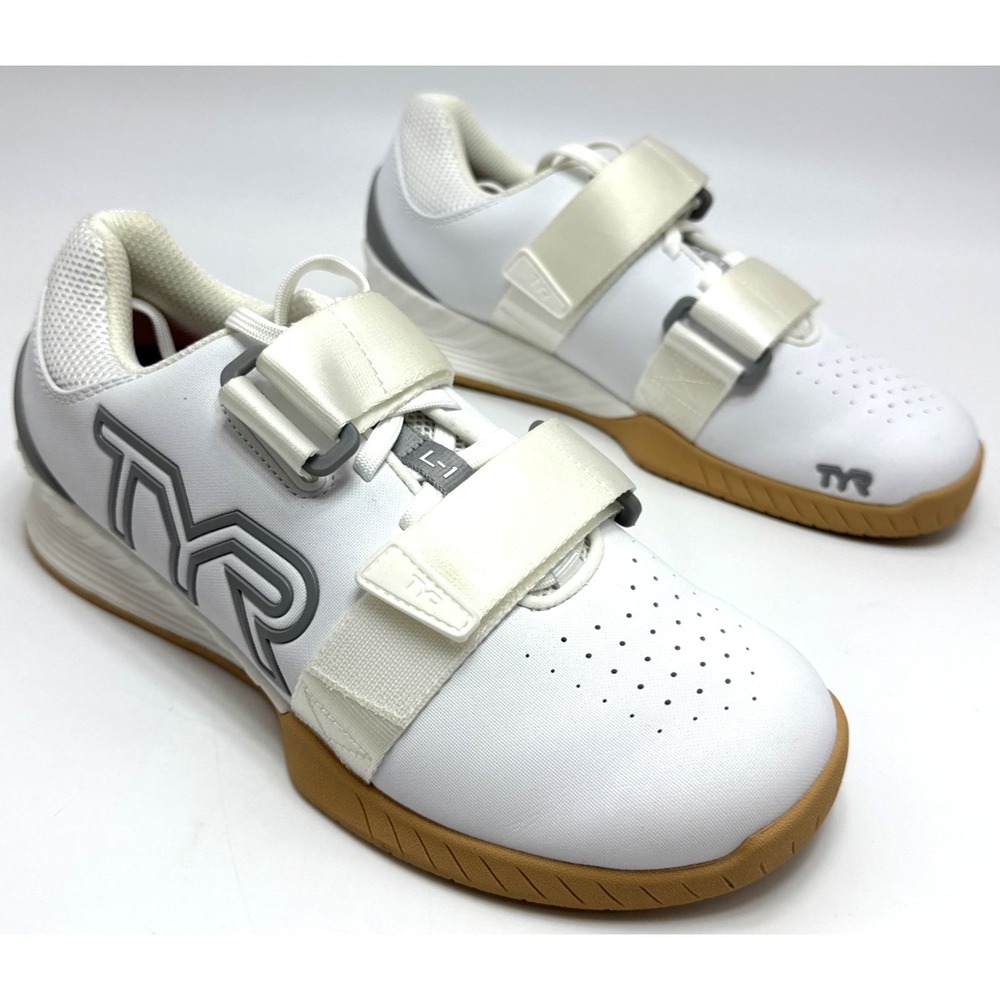 TYR L-1 Lifter Gym Shoes Mens Size 7.5 W 9 Weightlifting Athletic White Sneakers - Picture 2 of 5